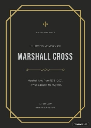 Retro Obituary Card Template