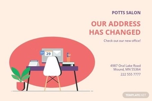 New Office Location Card Template