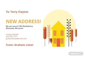 House Change of Address Card Template