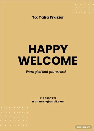 Simple Welcome Card Template