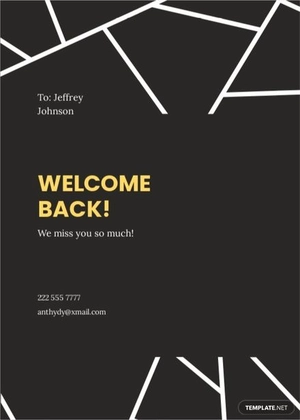Modern Welcome Card Template