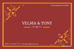 Simple Wedding Reception Card Template