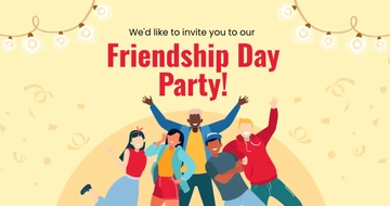 Free Friendship Day Party Facebook Post Template to Edit Online