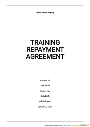Training Repayment Agreement Template