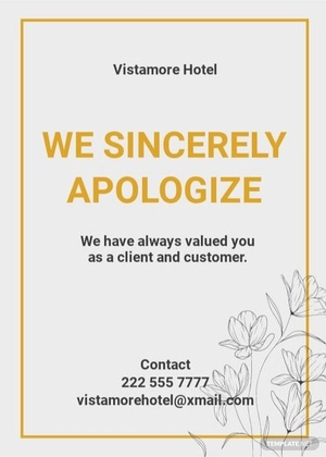 Business Apology Card Template