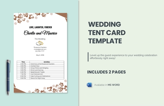 Wedding Tent Card Template