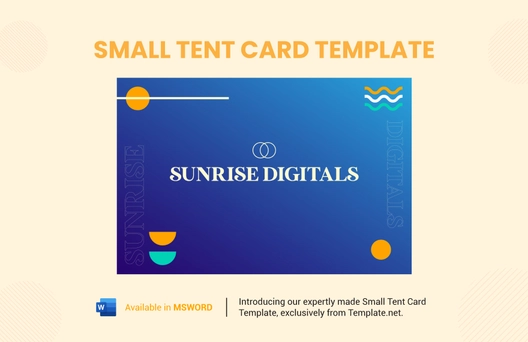Small Tent Card Template