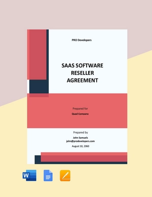 SaaS Software Reseller Agreement Template