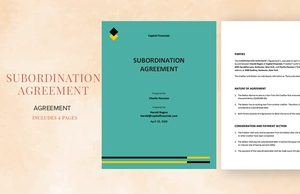 Sample Subordination Agreement Template