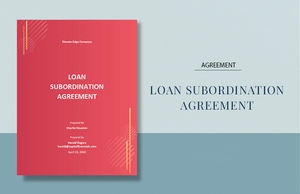 Loan Subordination Agreement Template