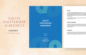 Equity Partnership Agreement Template Equity Partnership Agreement Template