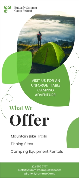 Mountain Camp Rack Card Template