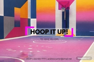 Basketball Party Card Template