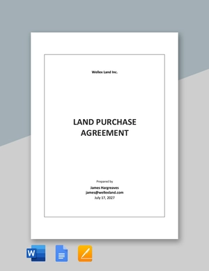 Basic Land Purchase Agreement Template