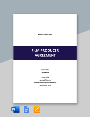 Film Producer Agreement Template Film Producer Agreement Template