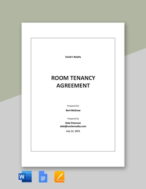 Room Tenancy Agreement Template