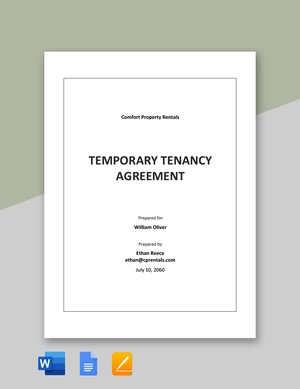 Temporary Tenancy Agreement Template