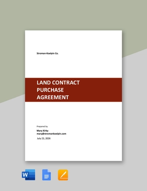 Land Contract Purchase Agreement Template
