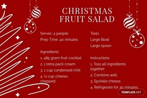 Modern Holiday Recipe Card Template