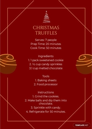 Vintage Holiday Recipe Card Template