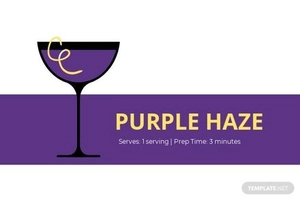 Drink Specials Recipe Card Template