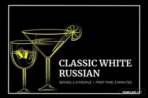 Cocktail Drink Recipe Card Template