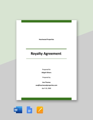 Royalty Agreement Template