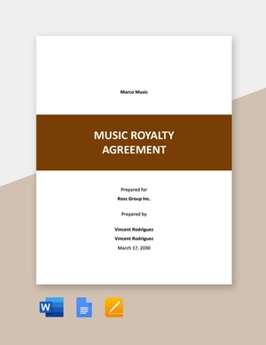 Music Royalty Agreement Template