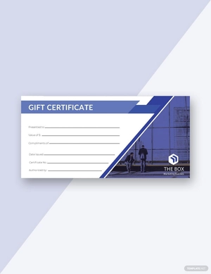 Business Gift Certificate Template