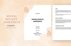 Mining Royalty Agreement Template