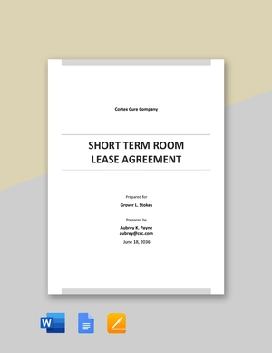 Short Term Room Lease Agreement Template