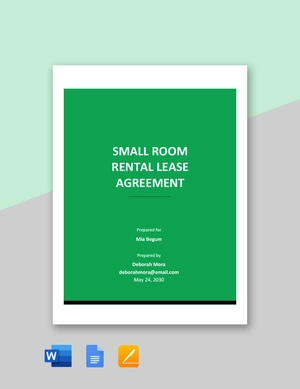 Small Room Rental Lease Agreement Template