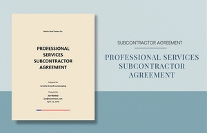 Professional Services Subcontractor Agreement Template