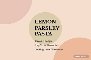 Blank Restaurant Recipe Card Template