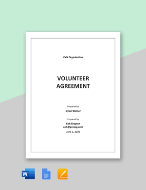 Volunteer Agreement Template