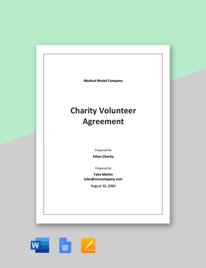 Charity Volunteer Agreement Template