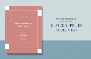 Service Supplier Agreement Template Service Supplier Agreement Template