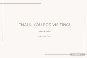 Church Visitor Card Template