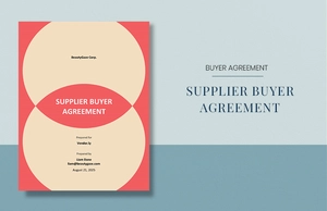 Supplier Buyer Agreement Template Supplier Buyer Agreement Template