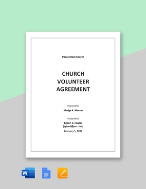Church Volunteer Agreement Template