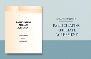Participating Affiliate Agreement Template Participating Affiliate Agreement Template