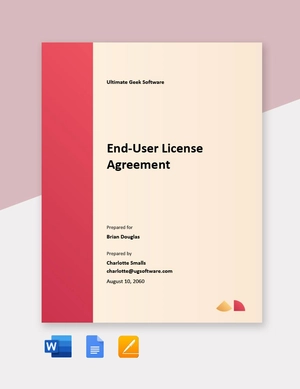 Sample End-User License Agreement Template