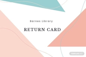 Library Return Card Template