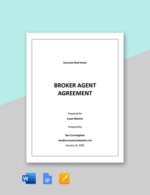 Broker Agent Agreement Template