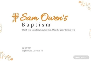 Baptism Prayer Card Template