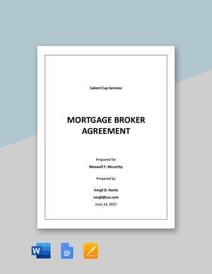 Mortgage Broker Agreement Template