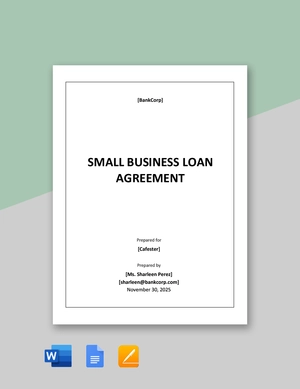 Small Business Loan Agreement Template