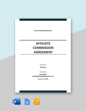 Affiliate Commission Agreement Template