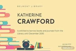 Library Card Template
