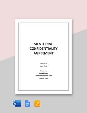 Mentoring Confidentiality Agreement Template